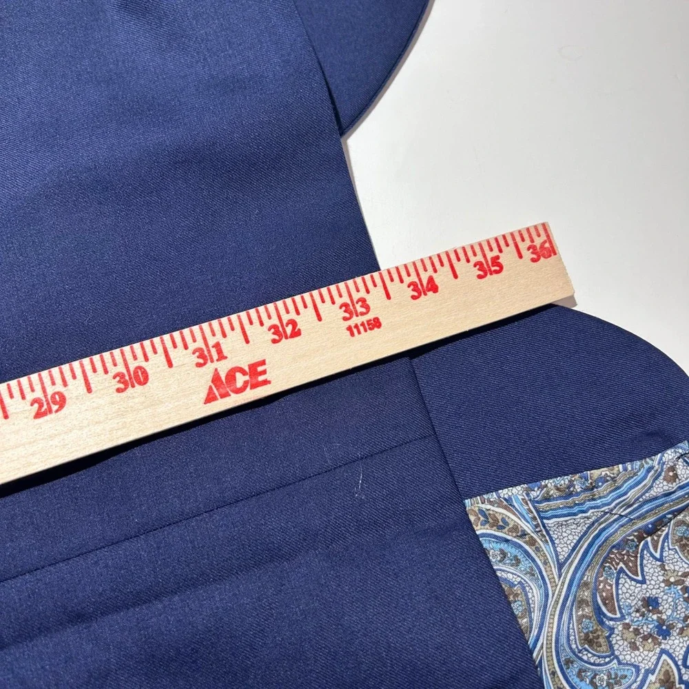 Joseph Abboud 58L Sport Coat 100% Wool Blue Two Button Lined Double Vented